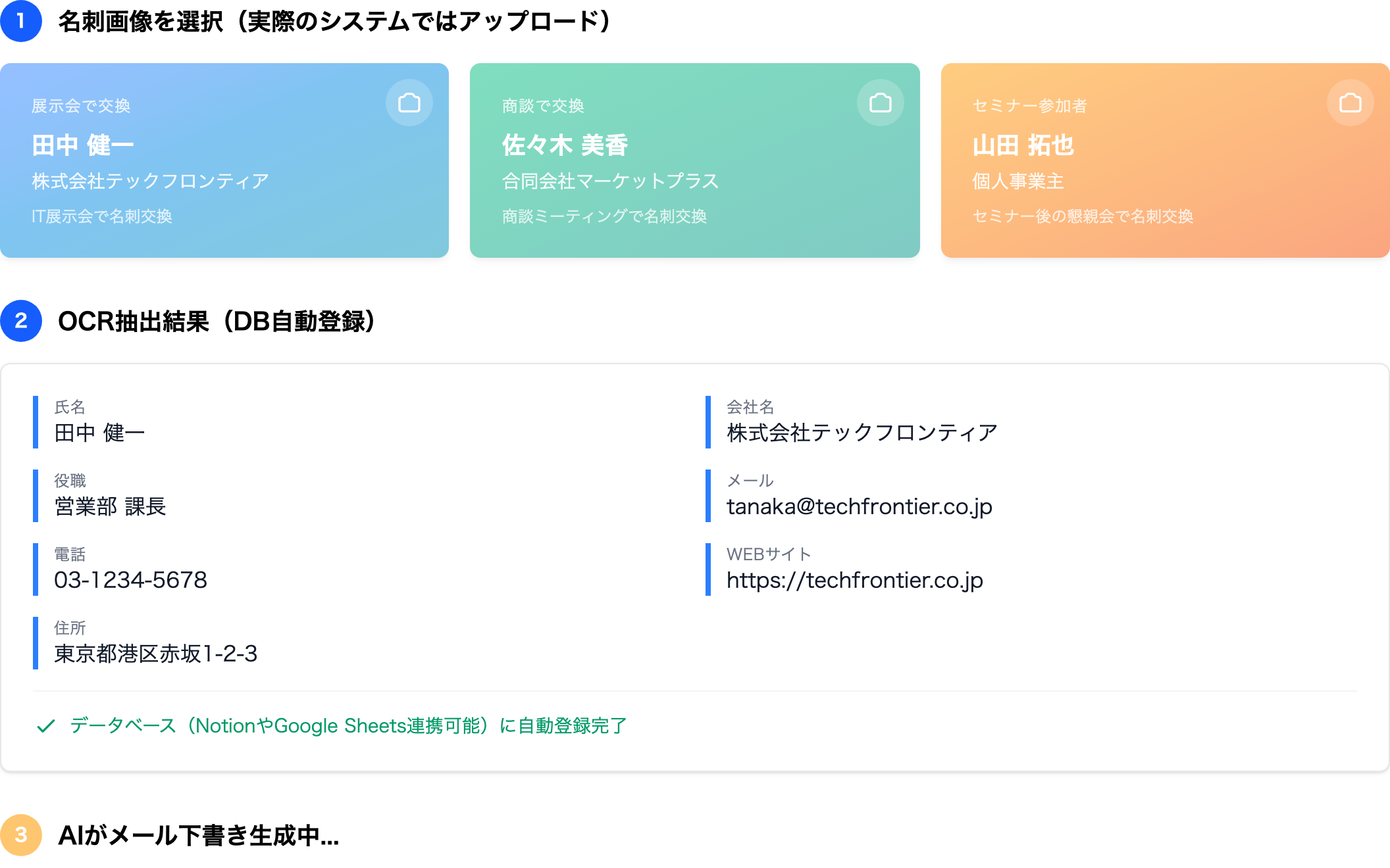 名刺OCR＋お礼メール生成