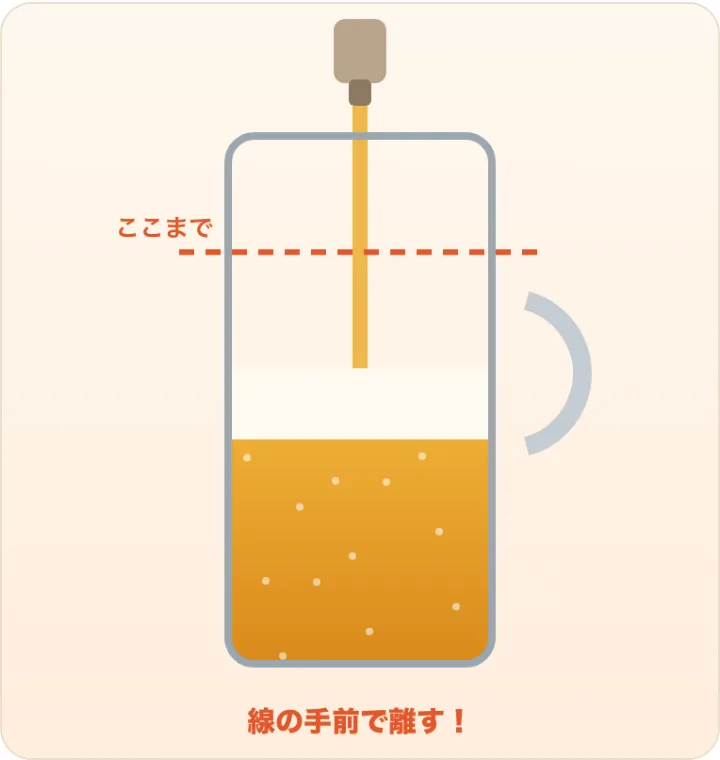 ミニゲーム「注ぐ」の画面