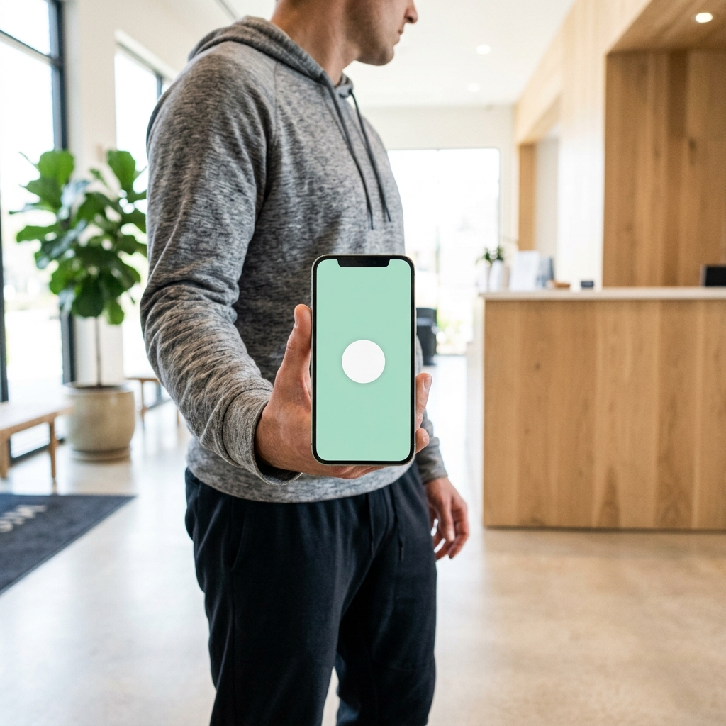 スマートフォンでLINEの会員証を開いている